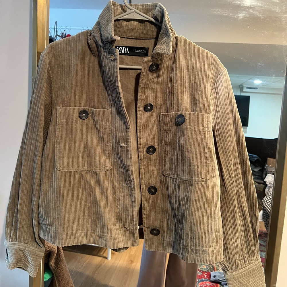 Zara Women's Brown Corduroy Utility Jacket